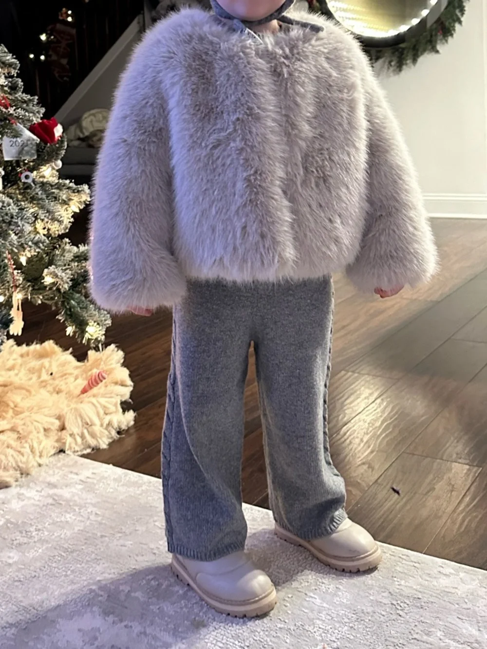 GAP Kids Faux Fur Jacket in Light Beige